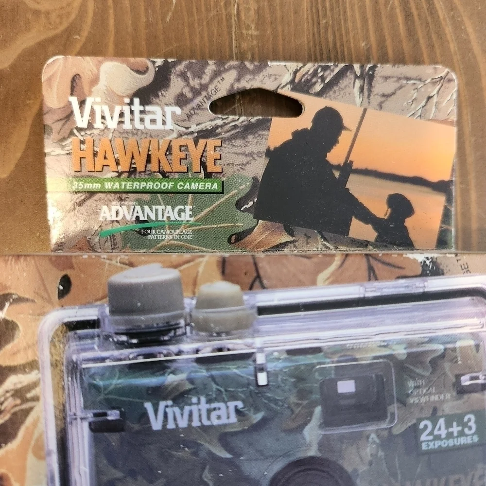 Vtg 90s Vivitar Hawkeye Waterproof Camera Single Use -Hunting - Brand New In Box